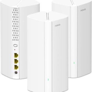 tenda nova mx12 ax3000 mesh wi fi 6 system 7000sq ft coverage 1.7 ghz quad core cpu he160 dual band gigabit whole home mesh network for 160+ devices 3 pack