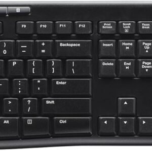 logitech mk270 wireless keyboard and mouse combo for windows, 2.4 ghz wireless, compact mouse, 8 multimedia and shortcut keys, 2 year battery life, for pc, laptop, qwerty uk english layout black