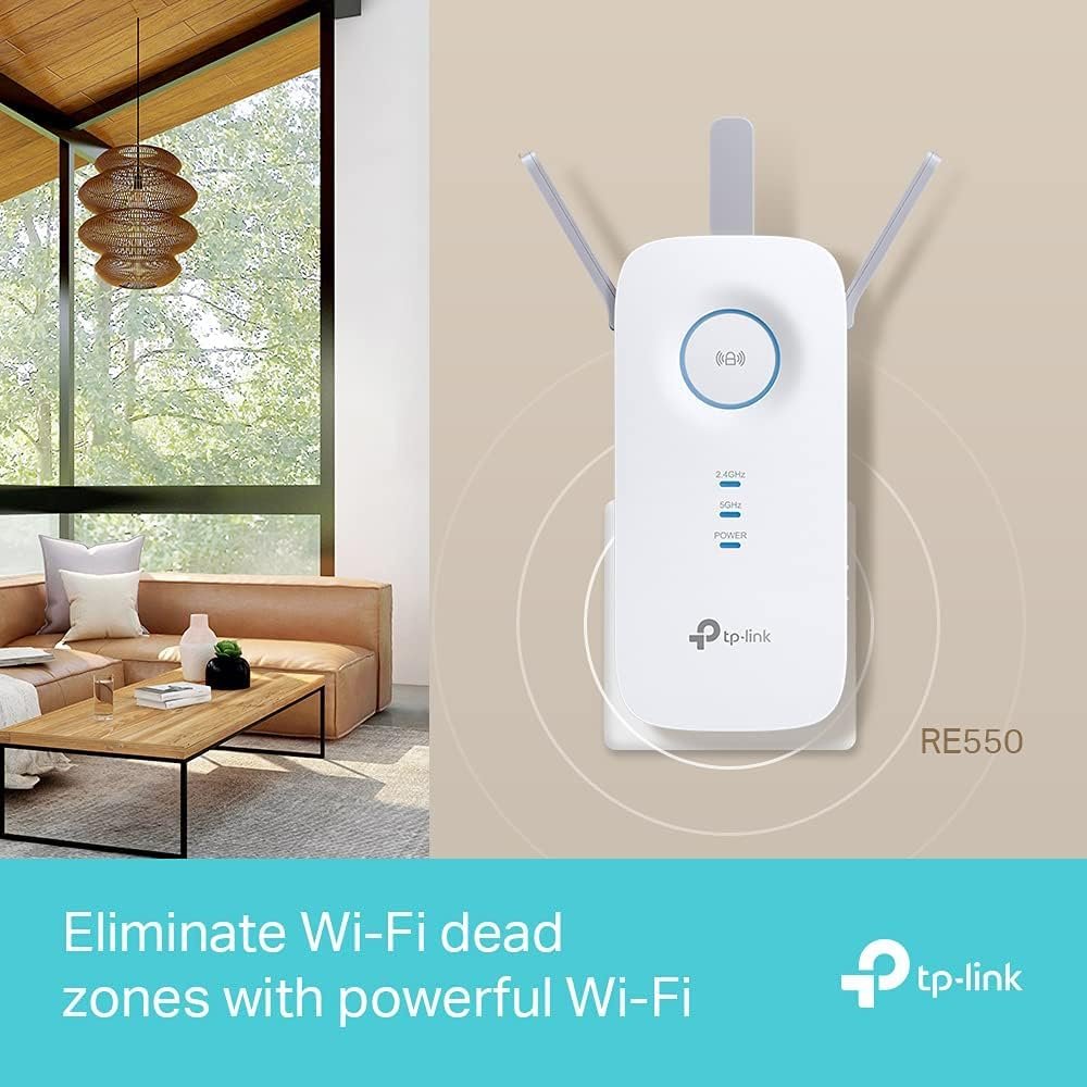 tp link re550 ac1900 wi fi range extender, dual band wi fi extender boost, 3 antennas, gigabit ethernet port, intelligent monitor, ap mode, ultimate compatibility wi fi mesh, easy setup tp link re550 ac1900 wi fi range extender, dual band wi fi extender boost, 3 antennas, gigabit ethernet port, intelligent monitor, ap mode, ultimate compatibility wi fi mesh, easy setup